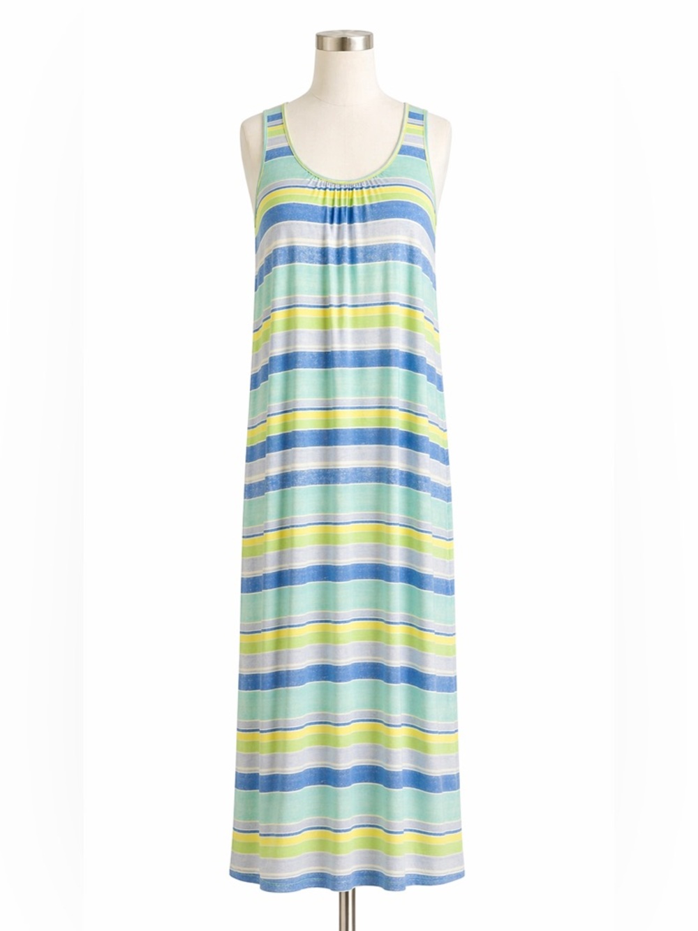 Lauren Ralph Lauren‎ Tank Top Dress 1X Cotton Stretch Stripped Embroidered Logo
